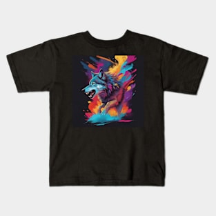 Artistic Wolf Tearing Kids T-Shirt